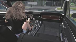 1965 Ford Mustang Convertible Cranking Template - Sara in Birkenstock Gizeh Sandals 1080p