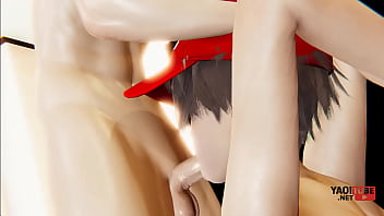 Pokemon Yaoi - Ash gets his throat fucked - Japanese Asian Manga Anime Gay Video Game Porn