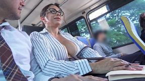 Risky Bus Ride: Student Seduces Curvy MILF Teacher Public Raw Sex 4k