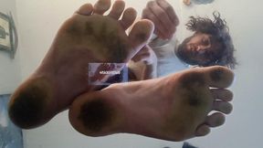 Dirty feet stomp humiliation underglass POV