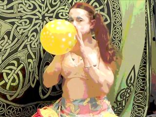 Creepy Clown Inflating and Playing With Balloons