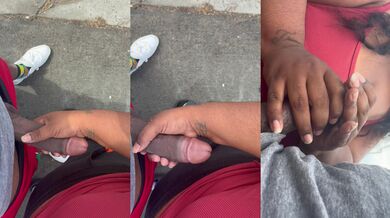 Sucking Thick Dick Outside (Freeway Blowjob) Ebony SSBBW Swallow