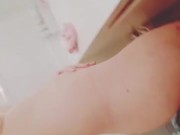 Sexy teen alone in a steamy bathroom