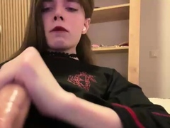 Jerking off shemale tranny solo play