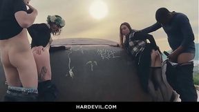 LYDIA & MONIKA Outdoor BJ & Anal Party