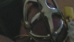 Estim ejjaculation whilst sounded and caged !