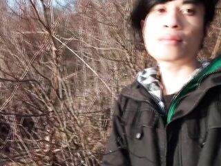 Jon Arteen takes his twink jock outside, pees in a lake and suddenly feels the urge to masturbate