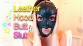 Leather Hood & Butt Plug Fun with Paddle & Dildo (480 mp4)