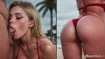 Horny pregnant beauty moans under intense deep penetration [AI]