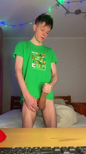 Naughty Evening Edging Ends with Bed Soaking Cum