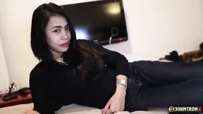 Hairy Asian girl gets her cooch creampied by Johntronx