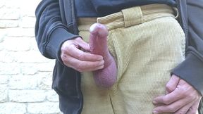 Big Uncut Cock Creamy Cum Outdoor Edging Wearing Cords