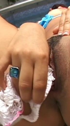 Latina Masturbates with Her Underwear and Squirts