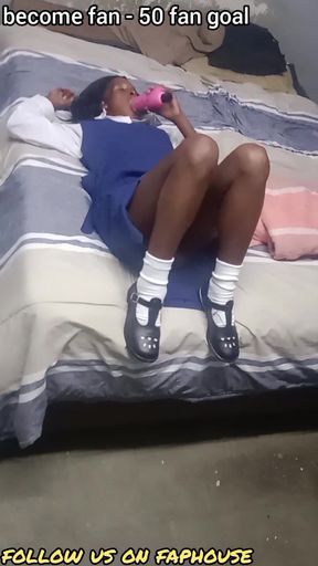 Jhonny Jerking to 18 Year Old College Girl Sucking Vibrator &amp; Showing Pussyhi