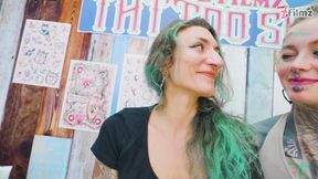 While Tattooing Her He Pounds Both Their Asses Raw & Cums on the Fresh Lines