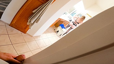 Peeping on stepmom while she undresses for her bath