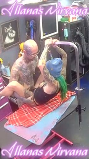 Client paid his debts by fucking me rough in my shop! Don't tell him I'm posting this!!!