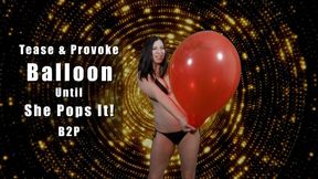 Kylie Teases and Provokes Red Balloon Until She Pops It - Kylie Jacobs - WMV 1080p HD