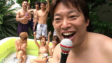 Jav game show with 6 japaneses girls fucked by hot cock with creampies