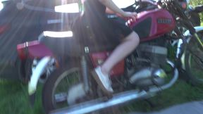 A Young Blonde Gets Fucked in the Ass Outdoors