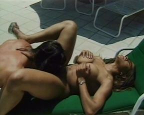 Wild Sex with Ebony Beauty and Black Cock by the Pool