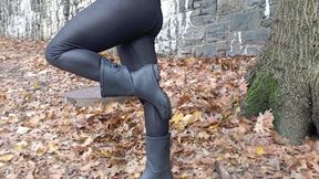 Muddy Rubber Boots and Shiny Leggings