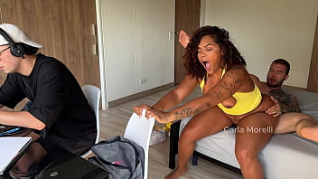 Shut Up And Eat This Pussy!!!! Curvy Ebony MILF Fucks Her Son&#039_s Friend Who Came Over To Do A Task - Carla Morelli