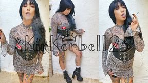 Classic chainsmoking crushing both cigarettes with Leather boots - Kinkerbell23