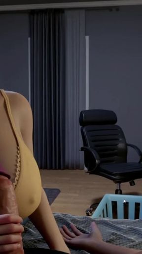Busty Stepmom Giving Me A Blowjob   Clip 1
