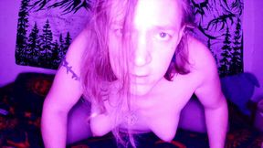 Wyrd Kaleigh Strokes Her Big Swelling Cock