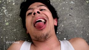 tongue game on the terrace