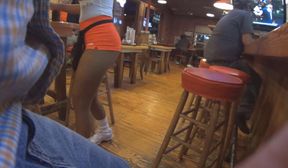 hot hooter girl orange short ass