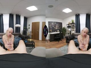 Excited Old Granny Cougar Gilf Titjob - 360 VR Sex Cum Eater Grandma