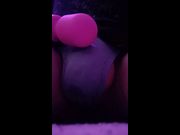 Femboy in chastity cumming in panties with vibrator
