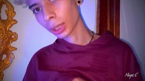 pov you are my voyeur friend and i invite you home to let you watch as i jerk my big cut latino cock until i shoot a big thick cum load - magic c