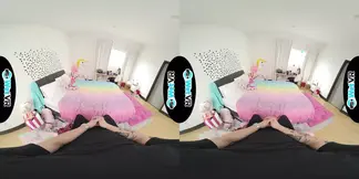 Neighbor leaves Vanessa's tight fuck hole dripping with cream