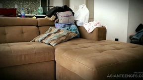 Chubby Asian babe gets her wet pussy licked and pounded