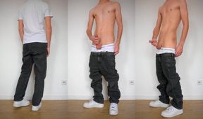 Sagging Jeans Stretched By Warm Cum Shot Jordan Wilder