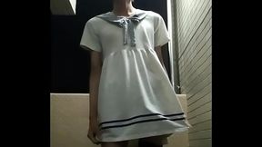 【全裸女装】　夜風を浴びる変態　【朱音もみじ】
