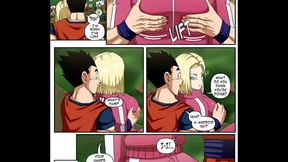 androide 18 le nuestra las tetas a gohan en el torneo del poder