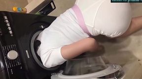 Stepsister Curiosity: Can She Really Get Stuck Fucking in the Washing Machine?