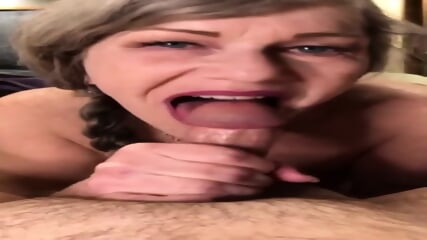 granny BLOWJOB FINISH cumshot mature cum swallow at 10.50