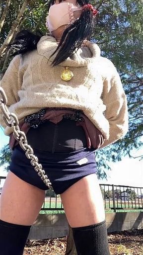 Self-training No. 67: Inserting a Tampon, Wearing Bloomers, and Performing a Tucked Pussy Chain Walk