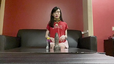 Lilia Rides a Dildo for the casting couch