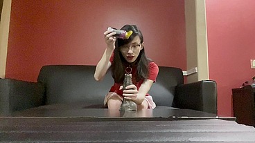 Lilia Rides a Dildo for the casting couch