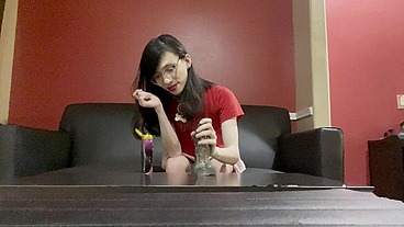 Lilia Rides a Dildo for the casting couch