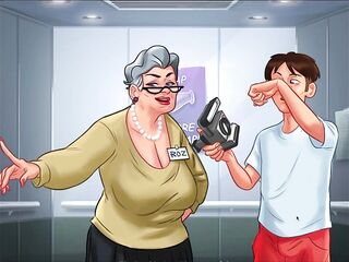 Summertime Saga - Old Lady bangs college student at hospital
