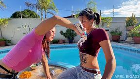 wet jeans, ripped denim & messy poolside girl/girl chaos — part 2