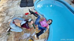 wet jeans, ripped denim & messy poolside girl/girl chaos — part 2