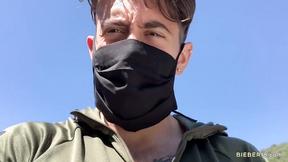 ”Handsome Dante Colle jerks off his prick in his car”